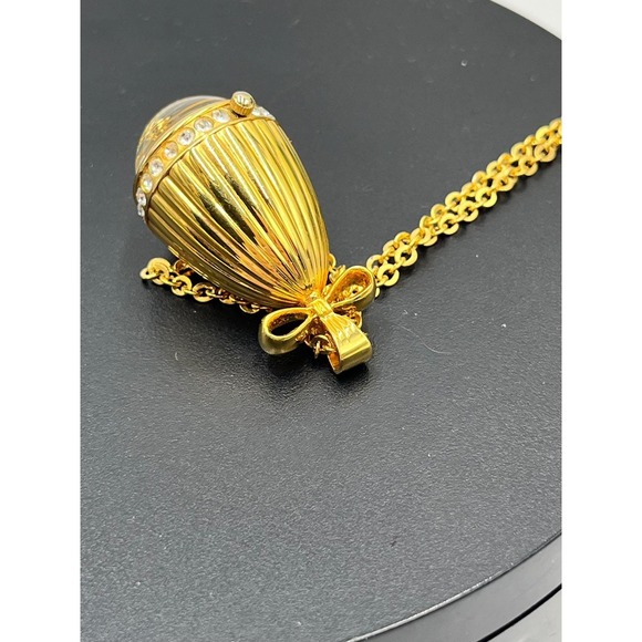 Joan Rivers Vintage Gold Tone Watch Pendant Crystal Egg Shape Necklace Works‎ main image 12